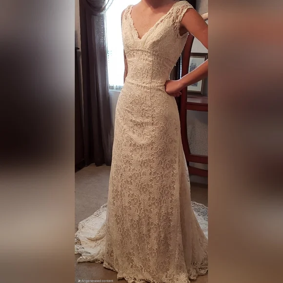 365 days gold dress Amoris T609 Elegantly Fitted Embellished Satin Gown Gold / M main image 1